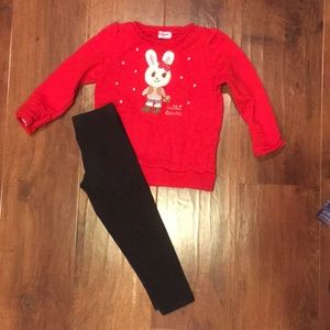 3T - Carter’s black leggings/cute sweater